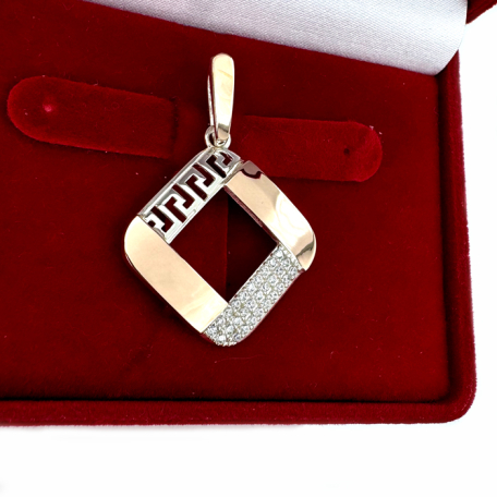 Серебряная подвеска с золотими вставками