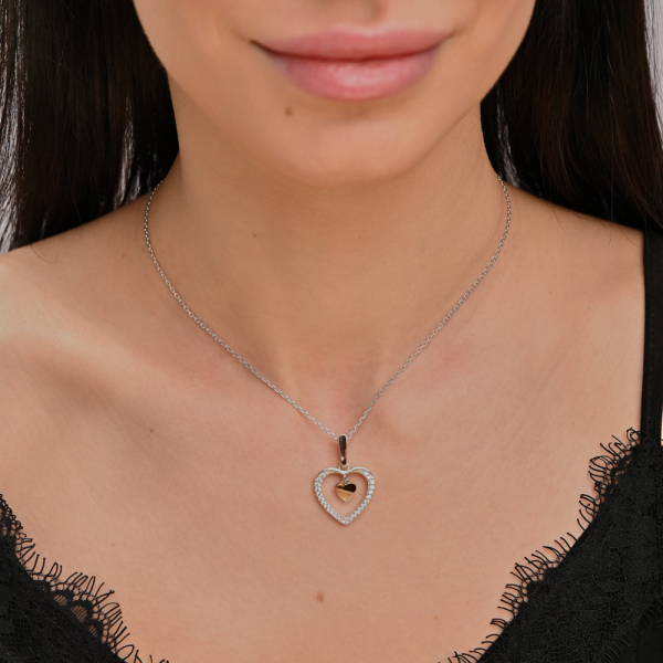 Срібна підвіска з пластинами золота