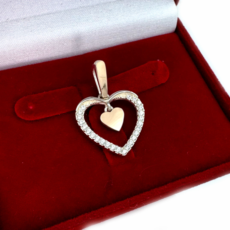 Серебряная подвеска с золотими вставками