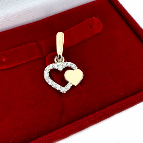 Серебряная подвеска с золотими вставками