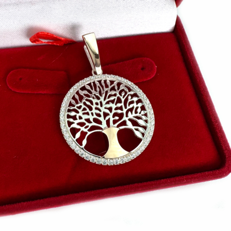 Серебряная подвеска с золотими вставками "Дерево жизни"