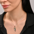 Срібна підвіска з пластинами золота