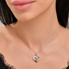 Серебряная подвеска с золотими вставками