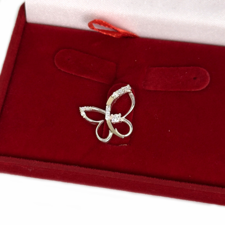 Серебряная подвеска с золотими вставками