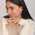 Срібна каблучка з жемчугом