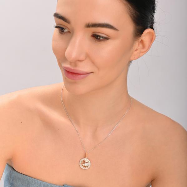 Підвіска знак зодіаку "Водолій" срібна з пластинами золота