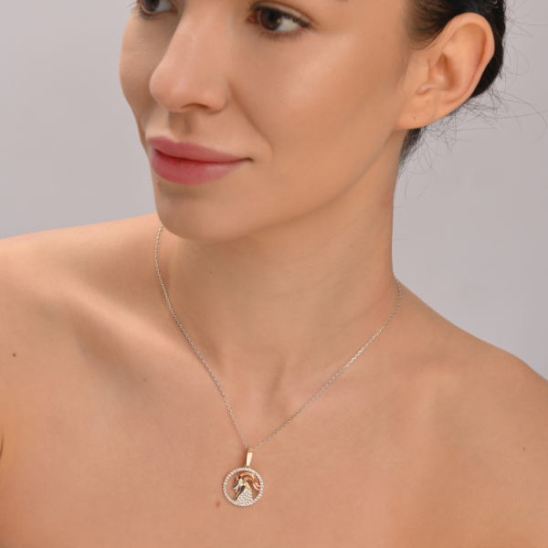 Подвес знак зодиака "Козерог" из серебра с пластинами золота