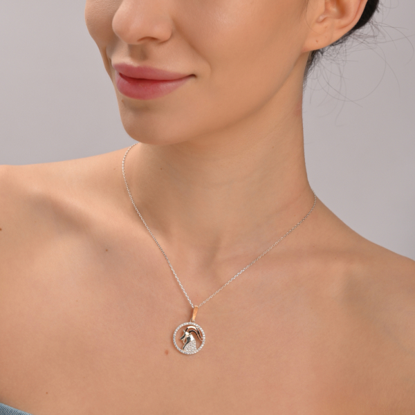 Подвес знак зодиака "Козерог" из серебра с пластинами золота