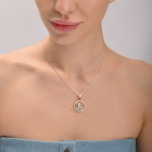 Подвес знак зодиака "Стрелец" из серебра с пластинами золота