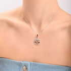 Підвіска знак зодіаку "Терези" срібна з пластинами золота