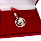 Подвес знак зодиака "Дева" из серебра с пластинами золота