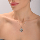 Подвес знак зодиака "Лев" из серебра с пластинами золота