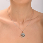 Подвес знак зодиака "Лев" из серебра с пластинами золота