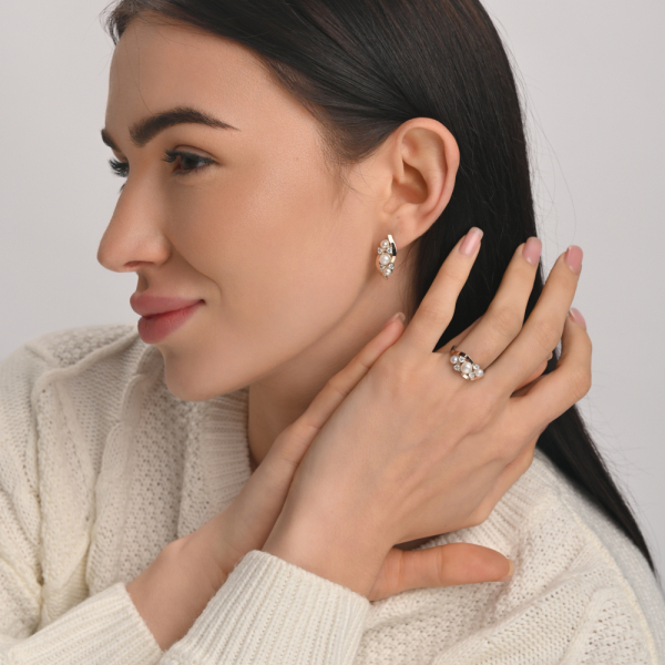 Срібний набір з жемчугом