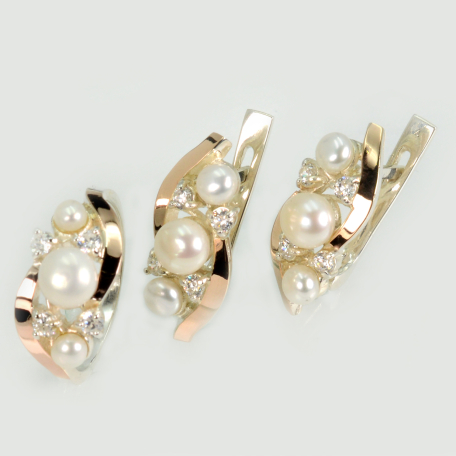 Срібний набір з жемчугом