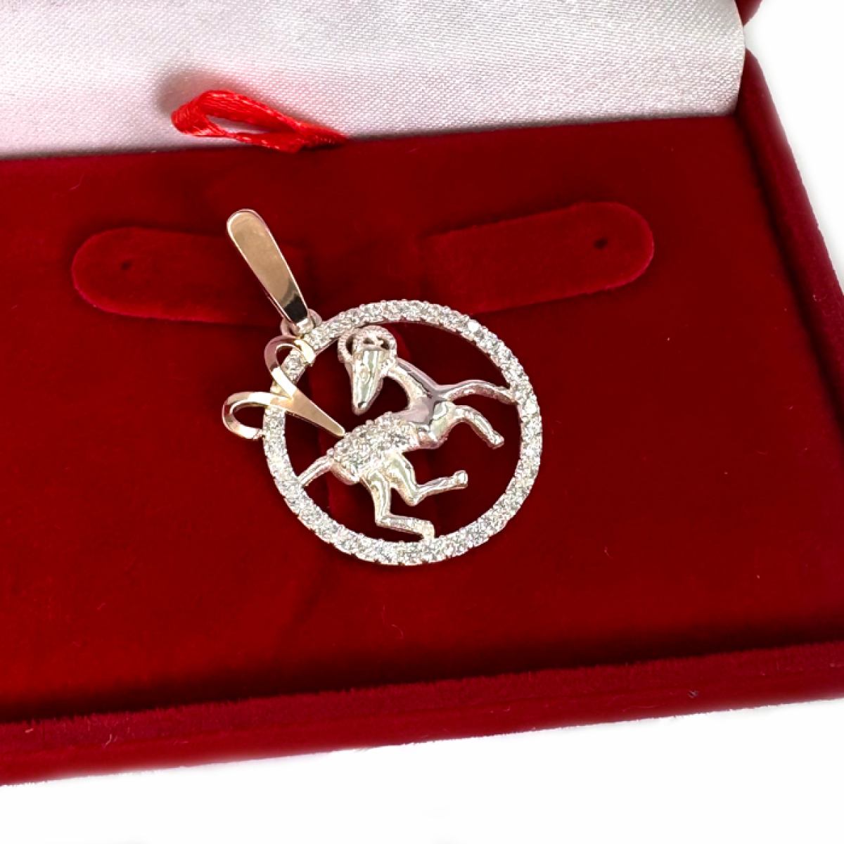 Підвіска знак зодіаку "Овен" срібна з пластинами золота