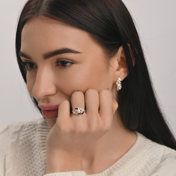 Срібний набір з жемчугом