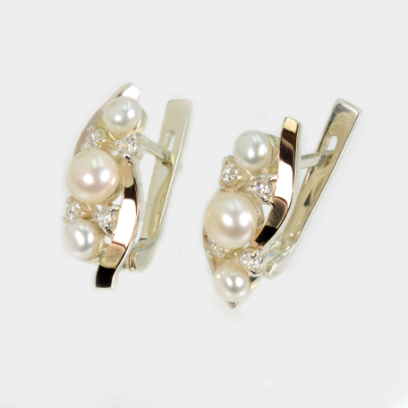 Серебряные серьги с жемчугом