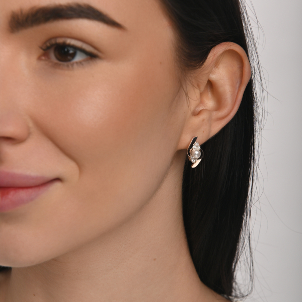 Сережки срібні з жемчугом