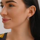 Срібні сережки з золотими вставками