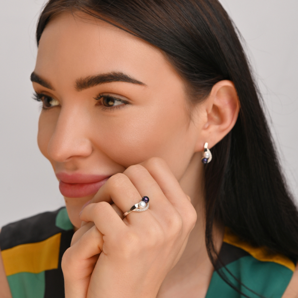 Срібна каблучка з жемчугом