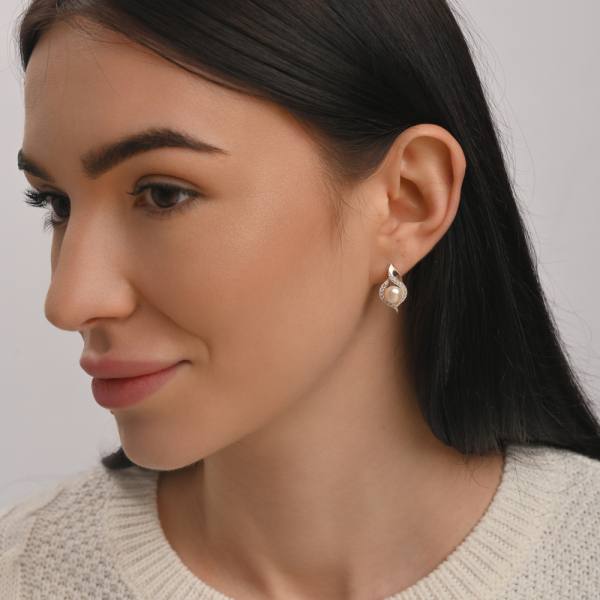 Серебряный набор с золотыми вставками и жемчугом