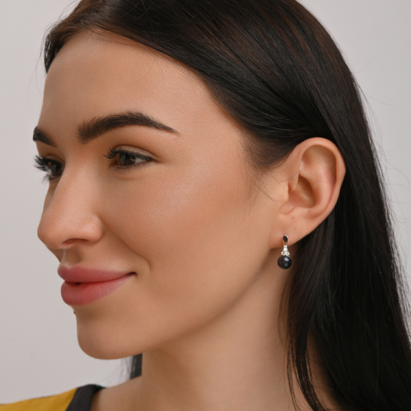 Срібні сережки з жемчугом