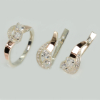 Комплект украшений из серебра с золотом