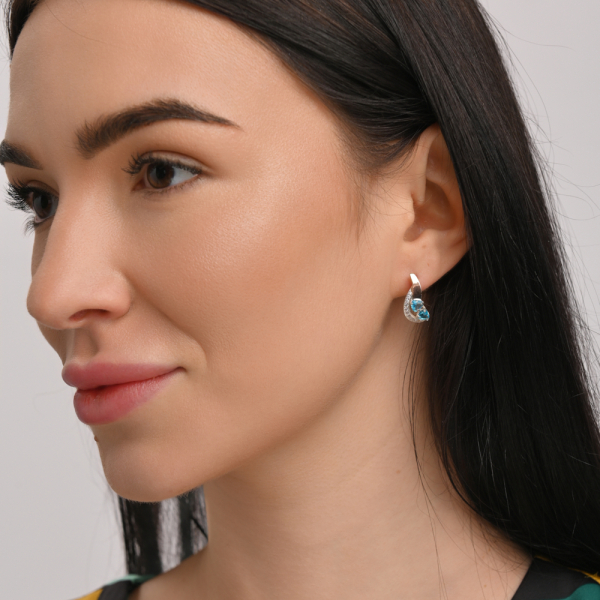 Комплект прикрас із срібла з золотом