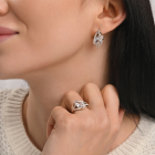 Серебряный набор с золотыми пластинами