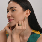 Срібний набір з золотими пластинами