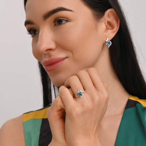 Срібний набір з золотими накладками