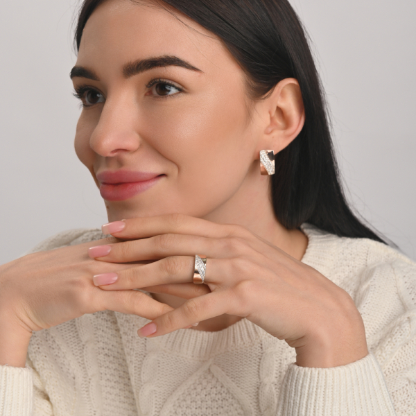 Серебряный набор с золотыми пластинами