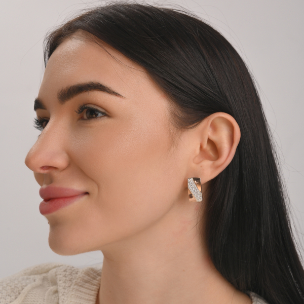 Сережки срібні з золотом