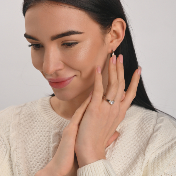 Срібний набір з золотими вставками