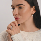 Срібний набір з золотими вставками