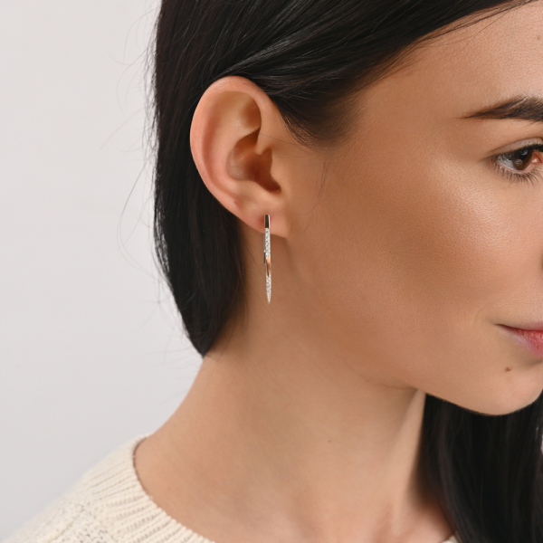 Срібні сережки з золотом