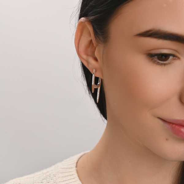 Срібні сережки з золотом