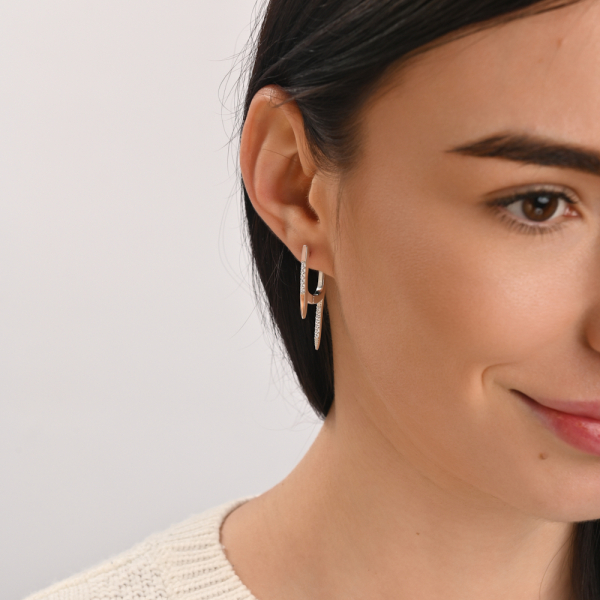 Срібні сережки з золотом