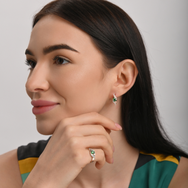 Срібний гарнітур з золотими пластинами