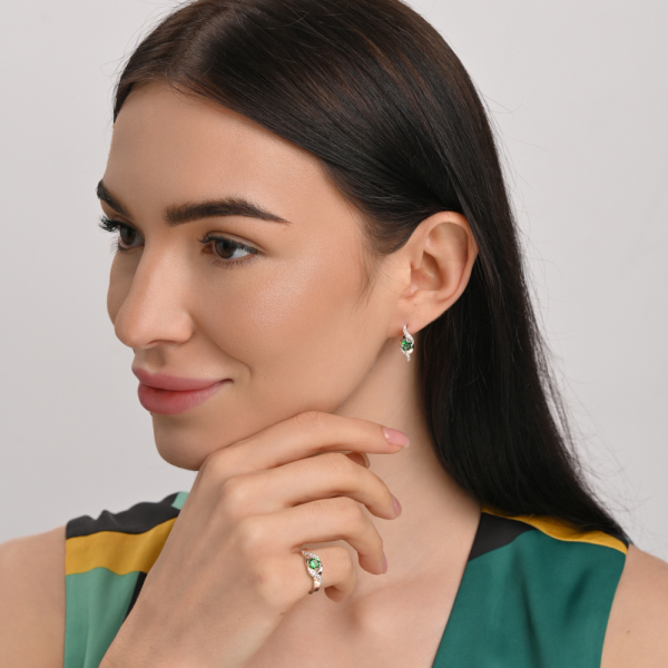 Срібний гарнітур з золотими пластинами