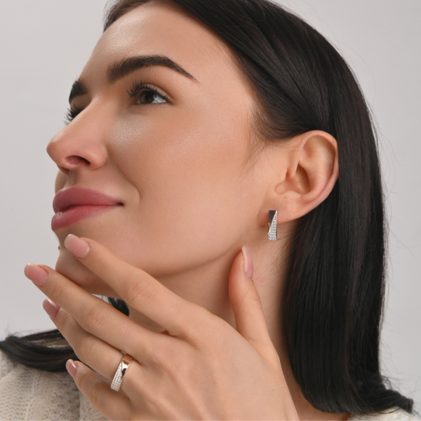 Срібний гарнітур з золотими вставками