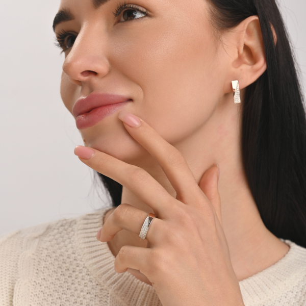 Срібний гарнітур з золотими вставками