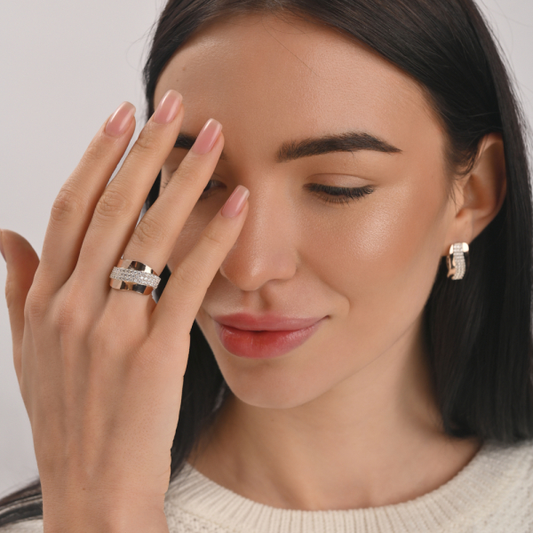 Срібний гарнітур з золотими накладками