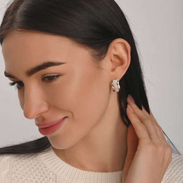 Срібні сережки з золотими накладками