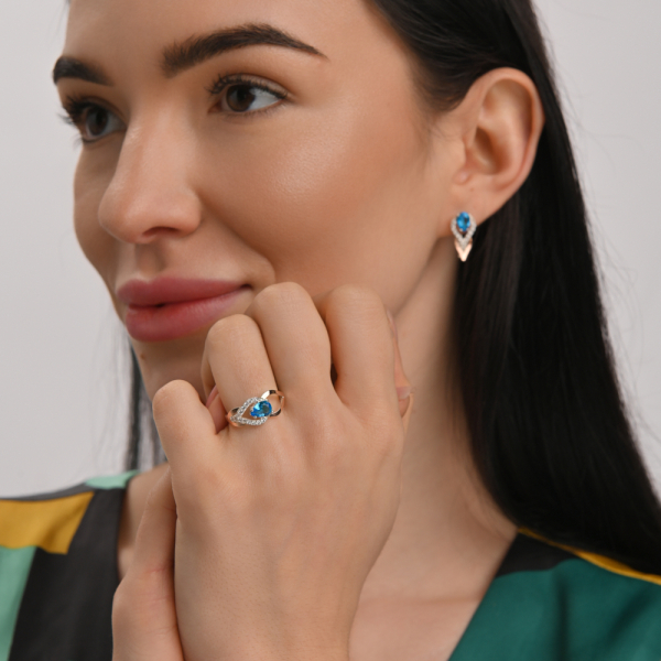 Комплект срібний з золотом