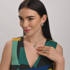 Серебряный набор с золотыми пластинами