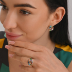 Серебряный набор с золотыми пластинами