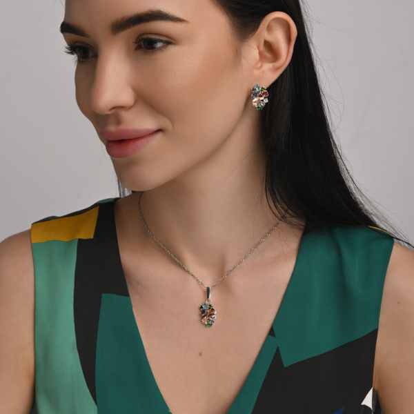 Срібні сережки з золотими накладками