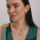 Срібні сережки з золотими накладками